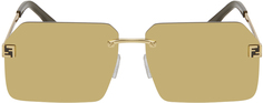 Золотые солнцезащитные очки Sky Shiny endura Fendi
