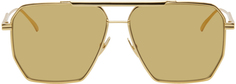 Золотые солнцезащитные очки-авиаторы Bottega Veneta