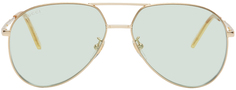 Золотые солнцезащитные очки-авиаторы Gucci