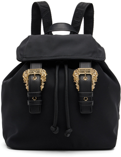 Черный рюкзак с пряжкой Versace Jeans Couture