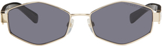 Золотые шестиугольные солнцезащитные очки Marc Jacobs