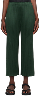 Зеленые ежемесячные цвета, июльские брюки, темные Pleats Please Issey Miyake