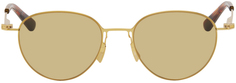Золотые ультратонкие солнцезащитные очки Panthos Bottega Veneta