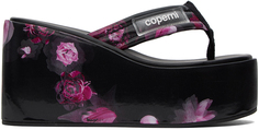 Розово-черные голографические сандалии Coperni