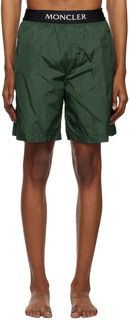 Moncler Зеленые шорты для плавания с тремя карманами