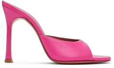 Розовые босоножки на каблуке Amina Muaddi Alexa Slipper 105