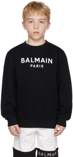 Balmain Kids Черный свитшот с принтом