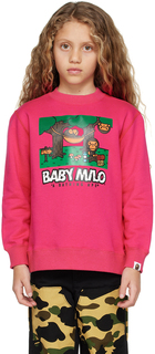 Розовый детский свитшот-гамак с камуфляжным принтом BAPE Kids Milo