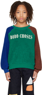 Зеленый свитшот с цветными блоками Bobo Choses Kids