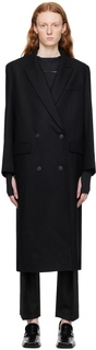 Черное двойное пальто LOW CLASSIC