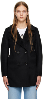 Черное двубортное пальто Max Mara