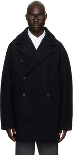 Черное двубортное пальто Calvin Klein