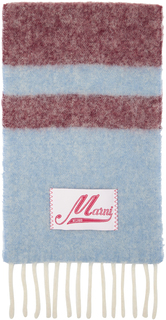 Синий полосатый шарф Marni