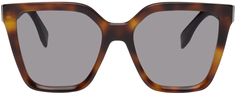 Квадратные солнцезащитные очки черепаховой расцветки Fendi