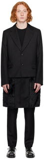 Черное многослойное пальто из искусственного меха Comme des Garçons