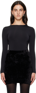 Balenciaga Черная футболка с длинным рукавом с узлом