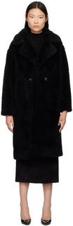 Черное двубортное пальто Yves Salomon - Meteo