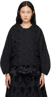 Черное жаккардовое пальто Comme des Garçons
