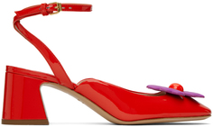 Moschino Туфли на каблуке с красным сердцем и цветком