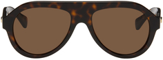 Классические солнцезащитные очки-авиаторы черепаховой расцветки Bottega Veneta