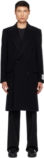 Черное двубортное пальто Dolce &amp; Gabbana