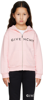 Детская розовая толстовка на молнии Givenchy