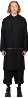 Черное пальто с гравером Toogood