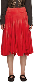 Красная юбка-миди со сборками Edward Cuming