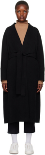 Черное пальто из каллы S Max Mara
