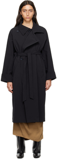 Черное пальто с балдахином ISSEY MIYAKE