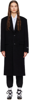 Черное пальто с остроконечными лацканами HommeGirls
