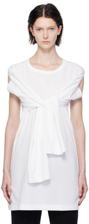 Белая футболка с длинным рукавом и вырезом Comme des Garçons