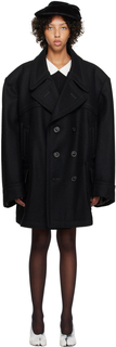 Черное пальто-оверсайз Maison Margiela