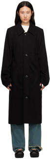 Черное пальто со вставками Edward Cuming