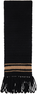 Черный плетеный шарф с бахромой, ограниченная серия Bode