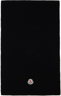 Черный валяный шарф Moncler