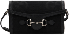 Черная мини-сумка Horsebit 1955 Jumbo GG Gucci