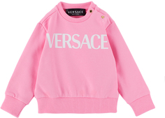 Baby Pink Толстовка с принтом Ярко-розовый Versace