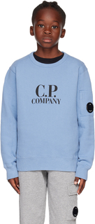 Детский синий свитшот с принтом C.P. Company Kids
