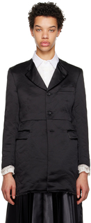 Черный - Черное пальто с необработанными краями Comme des Garcons Comme des Garçons