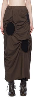 Коричневая юбка-миди овальной формы J.Kim