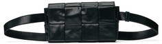 Черная мини-сумка на пояс с кассетой Bottega Veneta