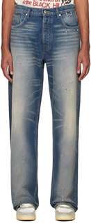 Широкие джинсы цвета индиго Rhude