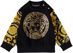 Толстовка Baby Black Barocco Medusa Черный/Золотой Versace