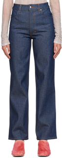Широкие джинсы цвета индиго Eckhaus Latta