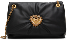 Черная мягкая сумка на плечо среднего размера Devotion Dolce &amp; Gabbana