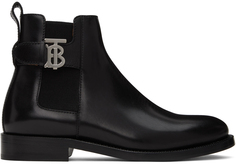 Черные ботинки Burberry с мотивом