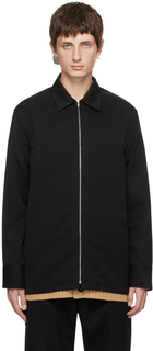 Черная пластроновая рубашка Jil Sander
