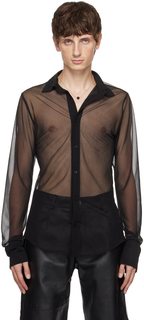 Черная полупрозрачная рубашка Ludovic de Saint Sernin