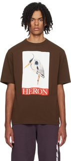 Коричневая футболка с рисунком «Цапля» Heron Preston